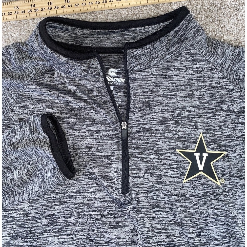 Vanderbilt Commodores 1/4 Zip Performance Pullover Jacket Men L Preppy NCAA Gray